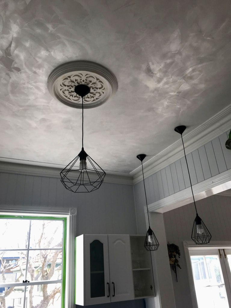 Grey venetian plaster ceilings